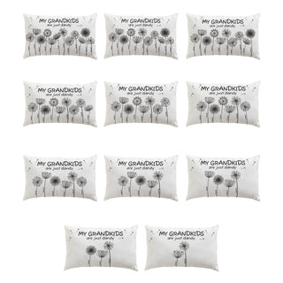 My Grandkids are Dandy White Lumbar Throw Pillow