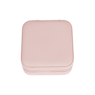 Pink Zip Travel Jewelry Case with Gold Tone Script