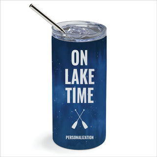 On Lake Time Stainless Steel Tumbler With Straw