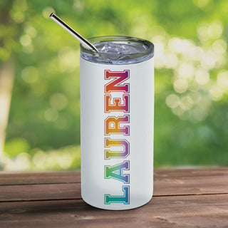 Rainbow Ombre Name Steel Tumbler