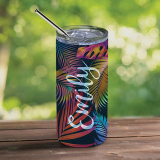 Polarized Palm Leaves Steel Tumbler