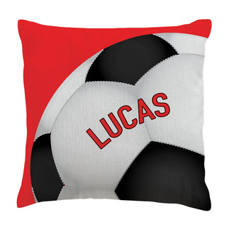 Red Soccer Ball 17" Throw Pillow with Insert