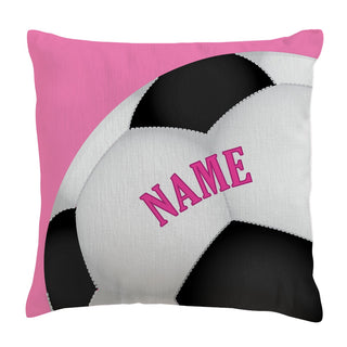 Pink Soccer Ball 17" Throw Pillow with Insert