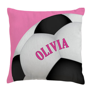 Pink Soccer Ball 17" Throw Pillow with Insert