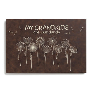 My Grandkids are Dandy Brown Leather Canvas 12 x 18