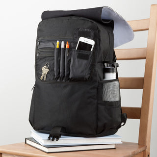 Repeating Name and Initial Pink Pattern Backpack