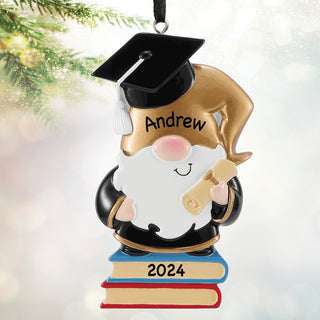 Gnome Graduate Personalized Ornament