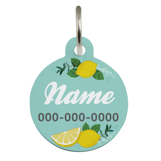 Lemon Pattern Round Pet Tag