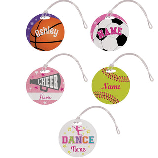 Round Sports Bag Tag For Her