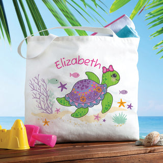 Cute Sea Turtle Personalized White Tote