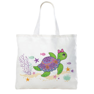 Cute Sea Turtle Personalized White Tote