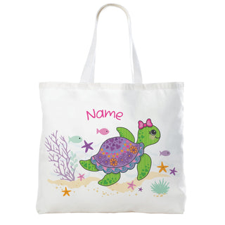 Cute Sea Turtle Personalized White Tote