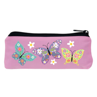 Floral Butterflies Personalized Pink Pencil Case