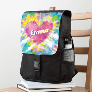Tie Dye Heart Personalized Backpack