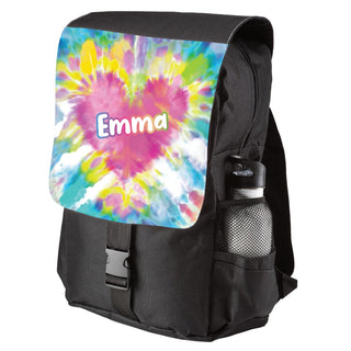 Tie Dye Heart Personalized Backpack
