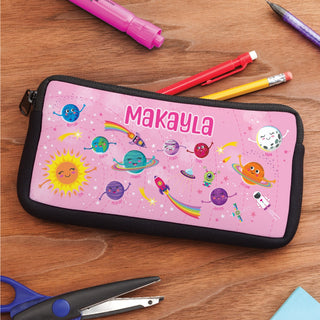 Pretty Pink Solar System Personalized Pencil Case