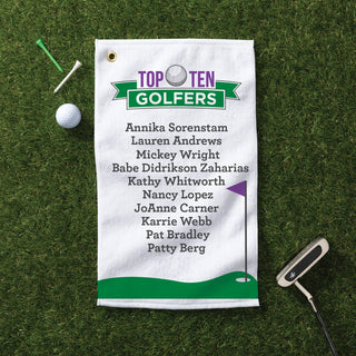 Top Ten Golfers Ladies Golf Towel