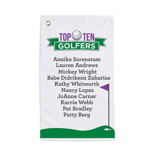 Top Ten Golfers Ladies Golf Towel