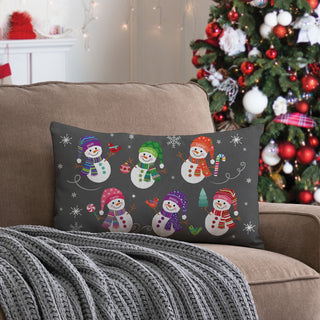 Snowman Pattern Personalized Lumbar Pillow