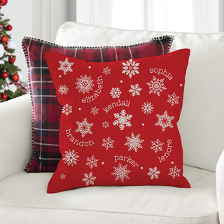 Snowflake Pattern Personalized 17" Throw Pillow 
