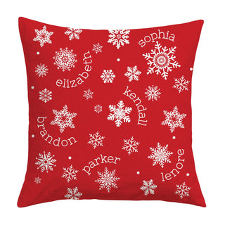Snowflake Pattern Personalized 17" Throw Pillow