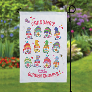 Grandma's Garden Gnomies Personalized Garden Flag