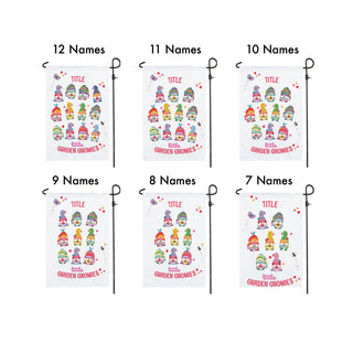 Grandma's Garden Gnomies 12x18 Personalized Garden Flag
