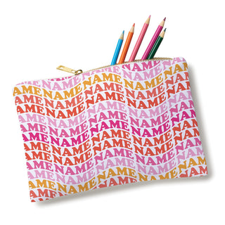 Pink Punch Wave Name Pattern Zip Pouch