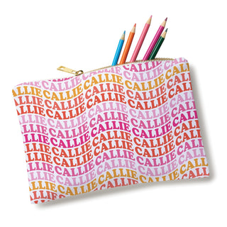 Pink Punch Wave Name Pattern Zip Pouch