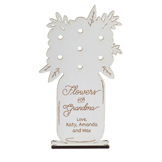 Flowers for Grandma White Wood Plaque with Stand