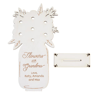 Flowers for Grandma White Wood Plaque with Stand