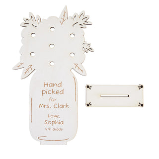 Hand Picked Flowers for Teacher Wood Plaque with Stand