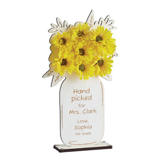 Hand Picked Flowers for Teacher Wood Plaque with Stand
