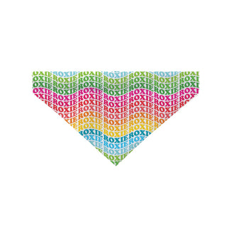 Rainbow Wave Name Pattern Dog Bandana