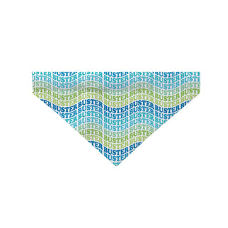 Blue Ocean Wave Name Pattern Dog Bandana