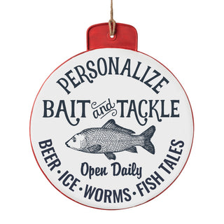 Bait And Tackle Personalized Large Metal Sign