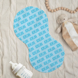 Blue Name Pattern Baby Burp Cloth