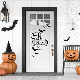 Spooky Bats Personalized Black Vinyl Decal