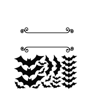 Spooky Bats Personalized Black Vinyl Decal