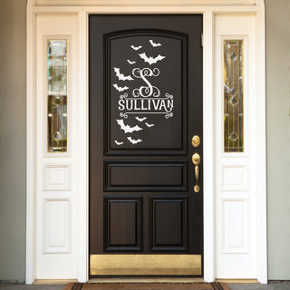 Spooky Bats Personalized white Vinyl Decal