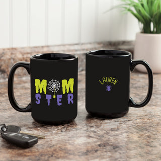 MOMster 15 oz Personalized Black Mug