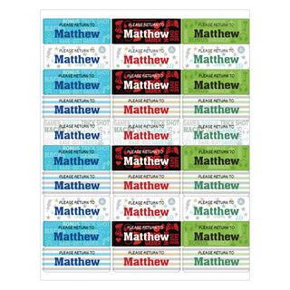 Back to School for Boy Weather Resistant Labels - Set of 60