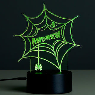 Spider Web Name Halloween LED Nighlight with Base