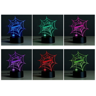 Spider Web Name Halloween Acrylic LED Night Light