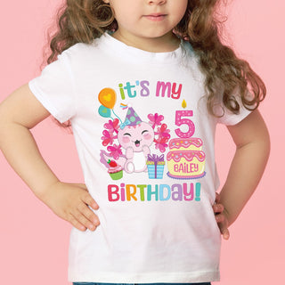 It's My Birthday Axolotl Toddler Personalized  White T-Shirt 