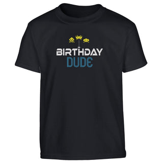Birthday Dude Gamer Personalized Black T-Shirt