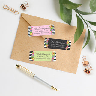 Florals & Stripes Return Address Labels