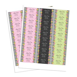 Florals & Stripes Return Address Labels - Weather Resistant - Set of 60