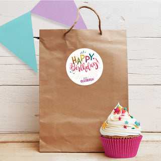 Colorful Confetti Happy Birthday  Gift Stickers