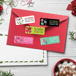 Retro Holiday Fun Return Address Labels